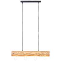 Brilliant Houten hanglamp Trabo 4-lichts hout met zwart 99432/35