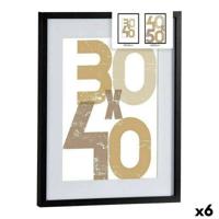 Muurfotlijst Gift Decor Zwart Plastic Hout MDF 40 x 50 cm (6 Stuks)