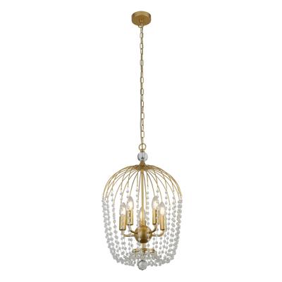 Searchlight KroonluchterShower goud met kristal - 30216-5GO