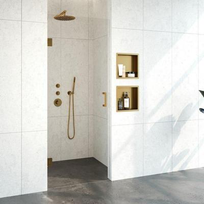 BRAUER Void nisdeur helder glas 80x200 omkeerbaar incl. glascoating PVD goud geborsteld GS-VON1H80200GG
