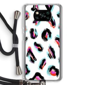 Cheetah color: Xiaomi Poco X3 NFC Transparant Hoesje met koord