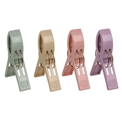 Handdoekknijpers XL - 8x - pastel kleurenmix - kunststof - 12 cm - wasknijpers