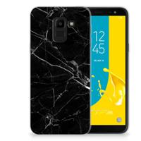 Samsung Galaxy J6 2018 | TPU | Siliconen hoesje | Marmer Zwart - Origineel Cadeau Vader