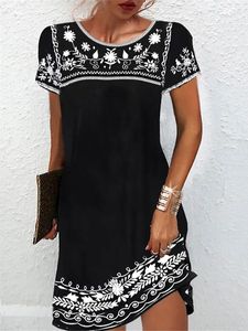 Crew Neck Ethnic Regular Fit Elegant Dress