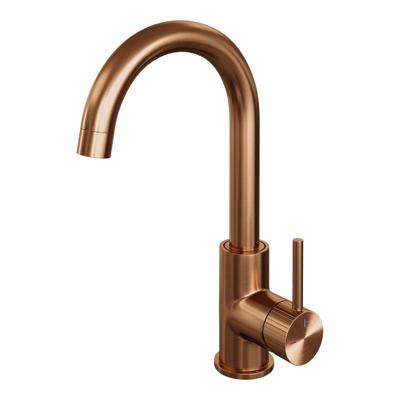 BRAUER Stripe Hoge Opbouw Wastafelmengkraan - draaibare ronde uitloop - model A - koper geborsteld PVD 5-GK-003-R5