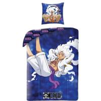 Omkeerbaar beddengoedset - ÉÉN STUK - Luffy Gear - Blauw - Microvezel - 1 dekbedovertrek 140 x 200 cm + 1 kussensloop 63 x 63 cm