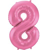 Folieballon Cijfer 8 Metallic Mat Roze (86cm) Folieballon Cijfer 8 Metallic Mat Roze (86cm)