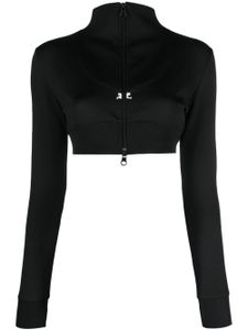 Courrèges veste zippée à logo brodé - Noir