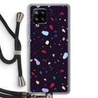 Dark Rounded Terrazzo: Samsung Galaxy A42 5G Transparant Hoesje met koord
