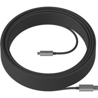 Logitech Strong USB-kabel 25 m USB A USB C Zwart