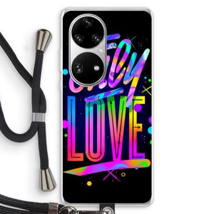 Only Love: Huawei P50 Pro Transparant Hoesje met koord