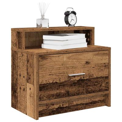 Nachtkastje met lade 51x31x47 cm oud houtkleurig