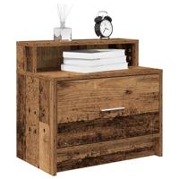 Nachtkastje met lade 51x31x47 cm oud houtkleurig
