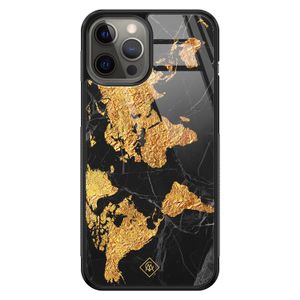 iPhone 12 Pro Max glazen hardcase - Wereldkaart