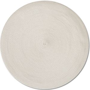 6x Ronde placemats creme geweven 38 cm