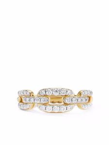 David Yurman bague Stax Chain Link en or 18ct sertie de diamants