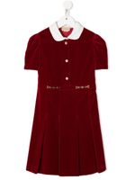 Gucci Kids robe en velours à détail de mors - Rouge