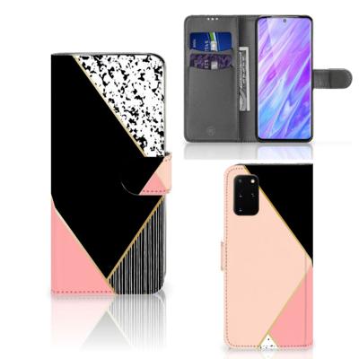 Samsung Galaxy S20 Plus | Book Case | Zwart Roze Vormen