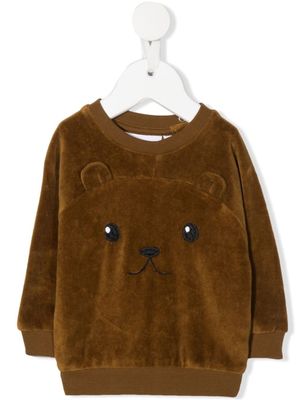 Molo pull en coton biologique à motif teddy - Marron