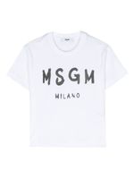 MSGM Kids t-shirt en coton à logo imprimé - Blanc