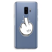 Middle finger black: Samsung Galaxy S9 Plus Transparant Hoesje