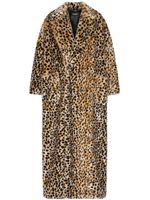 Dolce & Gabbana manteau en fourrure artificielle à imprimé léopard - Marron