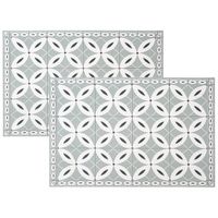 Set van 6x stuks placemats mozaiek grijs vinyl 45 x 30 cm - Placemats