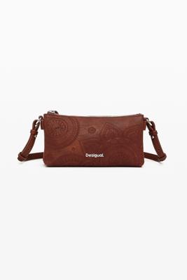 Portemonnee met geborduurde bloemen - BROWN - U