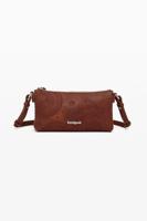 Portemonnee met geborduurde bloemen - BROWN - U Portemonnee met geborduurde bloemen - BROWN - U