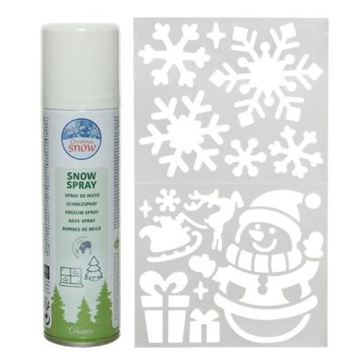 Kerst sfeer raamsjablonen met spuitsneeuw - Mix van 9 stuks - 47 x 24 cm - raamdecoratie