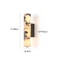 Marbella Lux Sconce - Natuurlijke Zwarte Marmeren Wandlamp in Italiaans Design voor Slaapkamer &a Woonkamer