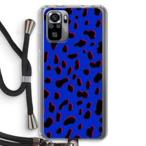 Blue Leopard: Xiaomi Redmi Note 10S Transparant Hoesje met koord
