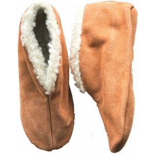 Spaanse suede slofjes/pantoffeltjes beige voor volwassenen 47  -