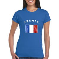 Blauw dames t-shirt Frankrijk - thumbnail