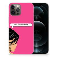 iPhone 12 Pro Max Silicone-hoesje Woman Don't Touch My Phone - thumbnail