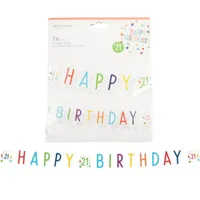 Amscan Letterslinger happy birthday 21 jaar confetti 180 cm | 40 stuks