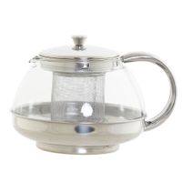 Theepot van glas en RVS 1050 ml met filter/infuser en handvat