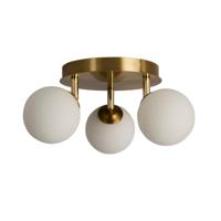 Searchlight 3-lichts plafondlampCrosby goud met wit glas - 96913-3GO