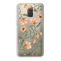 Peachy flowers: Samsung Galaxy A8 (2018) Transparant Hoesje