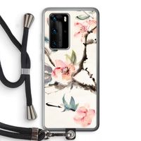 Japanse bloemen: Huawei P40 Pro Transparant Hoesje met koord