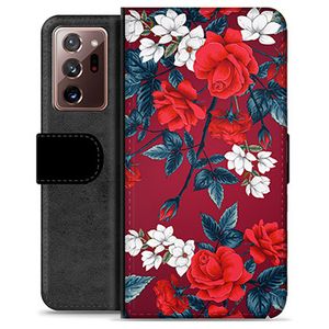 Samsung Galaxy Note20 Ultra Premium Portemonnee Hoesje - Vintage Bloemen