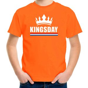 Oranje Kingsday met een kroon shirt kinderen