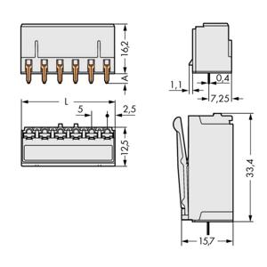 WAGO 2092-1302 Female behuizing (board) 2092 Totaal aantal polen: 2 Rastermaat: 5 mm Inhoud: 200 stuk(s)