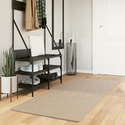 VidaXL Vloerkleed huarte laagpolig zacht wasbaar 80x200 cm zandkleurig