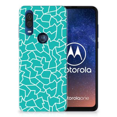 Motorola One Vision | Hoesje maken | Cracks Blue