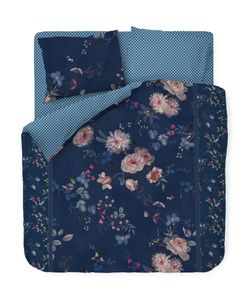 Pip Studio Tokyo Bouquet Dekbedovertrek, 2 kussenslopen Donker Blauw 200 x 200/220 cm + 2x 60 x 70 cm