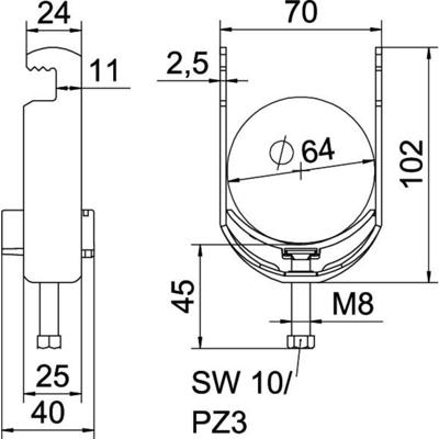OBO Bettermann 1187656 Beugelklem 1 stuk(s)