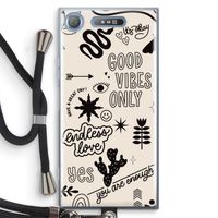 Good vibes: Sony Xperia XZ1 Transparant Hoesje met koord
