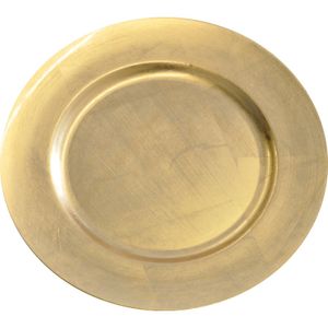 6x Diner onderborden goud glimmend 33 cm rond