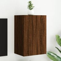 Tv-wandmeubel 40,5x30x60 cm bewerkt hout bruineikenkleurig - thumbnail